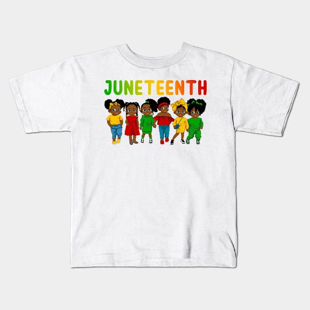 Juneteenth Ancestors Black African American Flag Pride Kids T-Shirt by FayeDavis